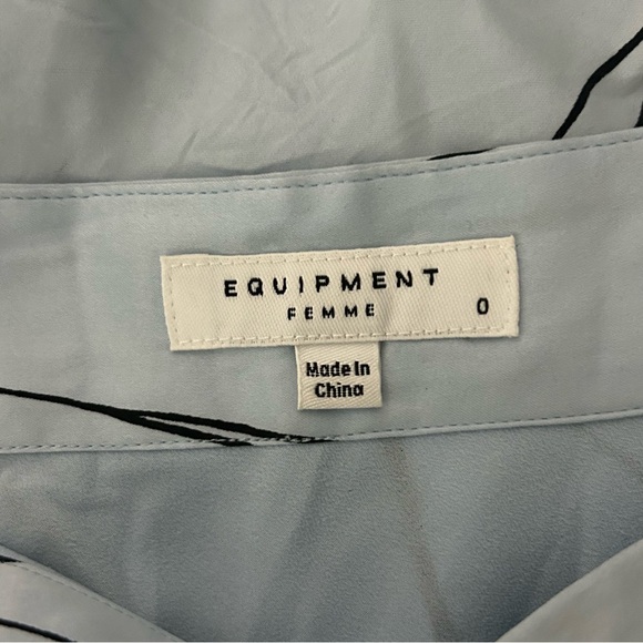 Equipment Femme Iva Abstract Light Blue Silk Blend Runway Midi Skirt Size 0 - Picture 8 of 9